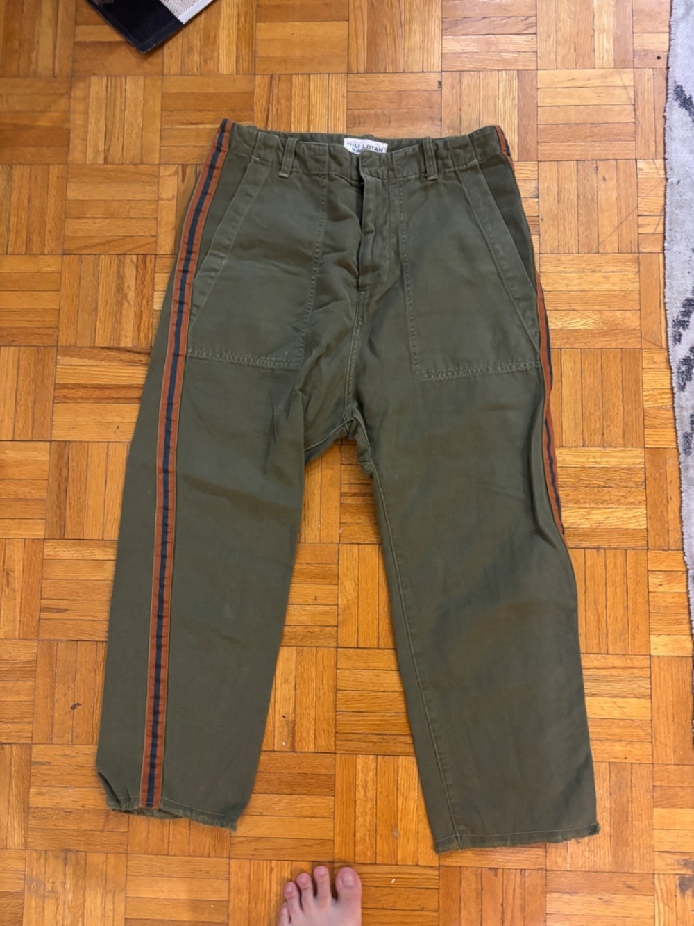 NILI LOTAN pants green with orange stipe down the side * accepting offers